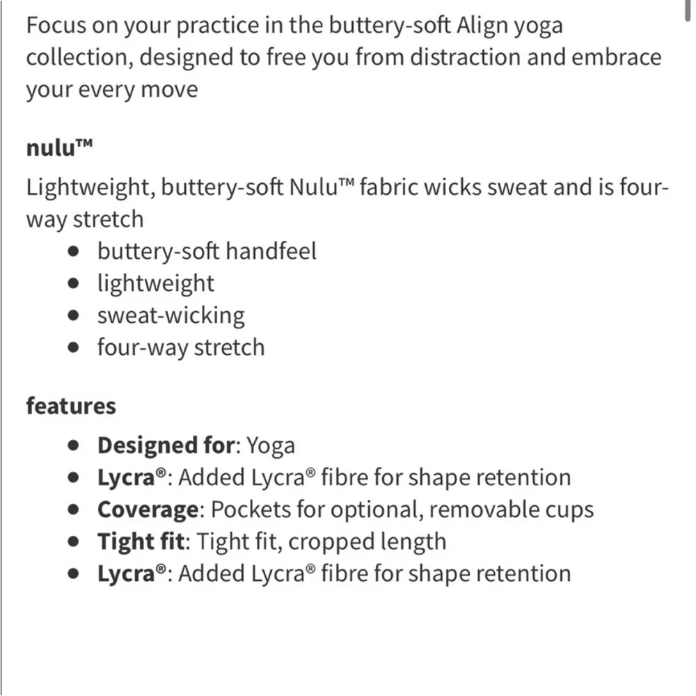 NWT Lululemon Align Tank White Size 6 - Picture 9 of 10